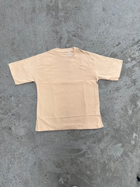 Beige plain Oversized T-shirt